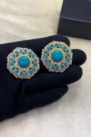 Zircon Pearls Halo Studs
