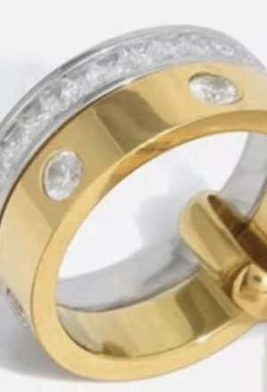 Dual Tone Platinum Stainless Steel Stack Rings