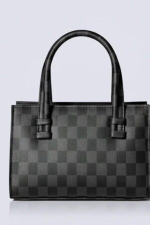 Noir Check Structured Mini Tote