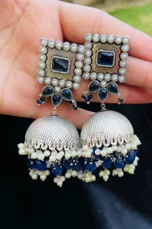 Royal Blue Jhumkas