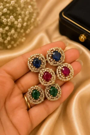 Round Veloura Studs