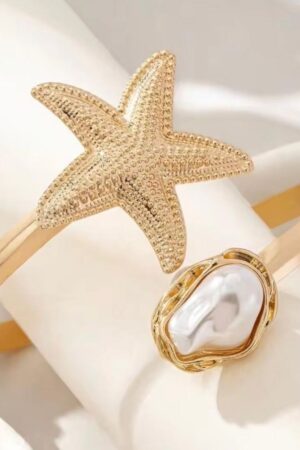 Irregular pearl star armcuff