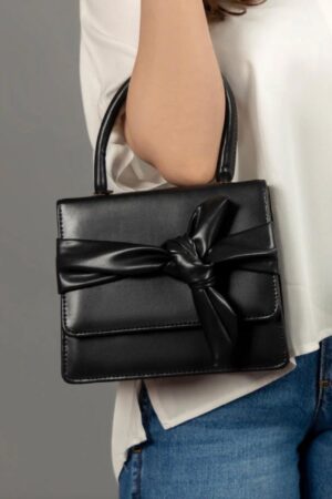 Bow Noir Top-Handle Bag