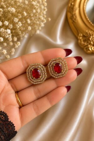 Veloura Zircon Ruby Studs