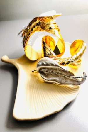 Sculpted Gold & Silver Leaf Handcuff
