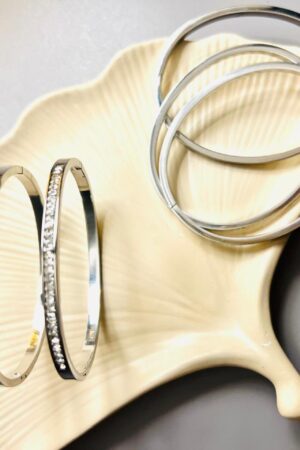 Zircon Stainless Steel Silver Handcuff