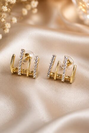 Gold Bar Illusion Studs