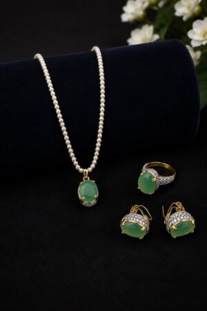 Mint Jade Pearl Set