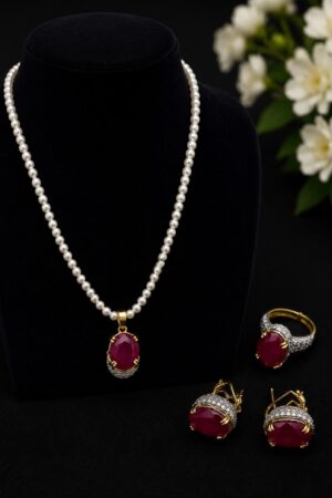 Ruby Radiance Pearl Set