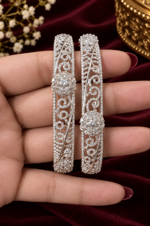 Silver Flora Bangles