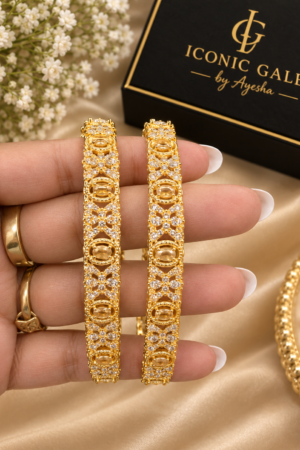 Gold plated zircon bangles